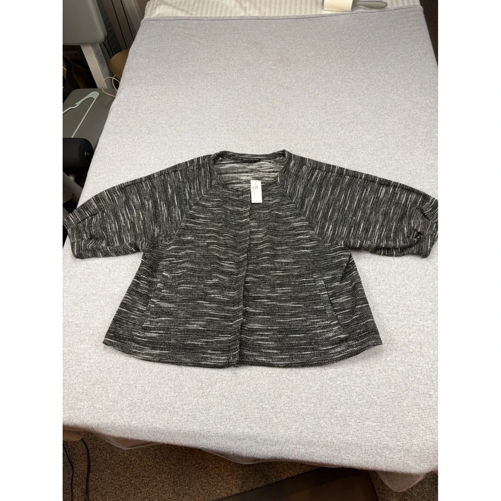 Banana Republic Factory Womens L Space Dye Short Sleeve Full Zip Jacket NWT